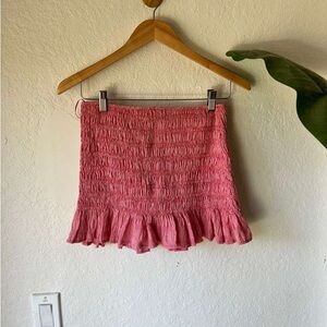 Zara Red/White Gingham Ruffled Women's Skirt Sz M